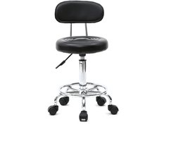 Bureaustoel, draaistoel, 360 graden stoel, verstelbare stoel, kappersstoel, nagelstoel, schoonheidsstoel, zwarte stoel.