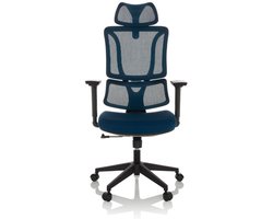 Bureaustoel / draaistoel ERGOMY zitting stof / rugleuning mesh blauw mybuero