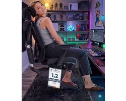 Bureaustoel Ergonomisch 50x67x109,5 cm – Verstelbare Office Chair met Lendensteun, Ademend Mesh & Brede Zitting – Comfortabele Computerstoel voor Thuiswerkplek & Kantoor – Zwart – Yesdeals