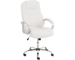 Bureaustoel - Ergonomische bureaustoel - Design - Hoofdkussen - In hoogte verstelbaar - Kunstleer - Wit - 66x70x122 cm