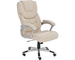 Bureaustoel - Ergonomische bureaustoel - Design - In hoogte verstelbaar - Kunstleer - Crème - 72x52x122 cm