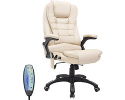 Bureaustoel - Ergonomische bureaustoel - Directiestoel - Stoelverwarming - Massagestoel - Kunstleer - Beige