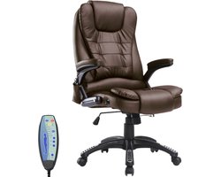 Bureaustoel - Ergonomische bureaustoel - Directiestoel - Stoelverwarming - Massagestoel - Kunstleer - Bruin