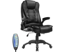 Bureaustoel - Ergonomische bureaustoel - Directiestoel - Stoelverwarming - Massagestoel - Kunstleer - Zwart