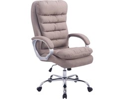 Bureaustoel - Ergonomische bureaustoel - Gewatteerd - In hoogte verstelbaar - Taupe - 68x77x122 cm