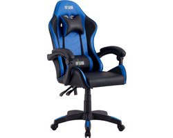 Bureaustoel - Ergonomische bureaustoel met kantelmechanisme - Ergonomische directiestoel - Ergonomische luxe gamingcomputerstoel - Voor gaming/kantoor/thuiswerk - Extra dikke vulling - Blauw