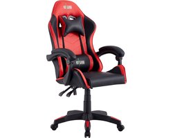 Bureaustoel - Ergonomische bureaustoel met kantelmechanisme - Ergonomische directiestoel - Ergonomische luxe gamingcomputerstoel - Voor gaming/kantoor/thuiswerk - Extra dikke vulling - Rood