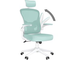 Bureaustoel - Ergonomische Fauteuil met 2D Armleggers, Hoogte Hoofdsteun Lendensteun Verstelbare Rugleuning Groen
