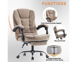 Bureaustoel – Ergonomische Stoel – Kantoorstoel – Draaistoel – Bureaustoel Met Inklapbare Armleuningen – Verstelbaar In Hoogte – Comfortabel Met Aluminium Frame – Spons Gevuld Zitkussen