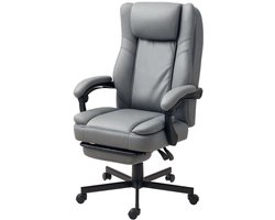 Bureaustoel – Ergonomische Stoel – Kantoorstoel – Draaistoel – Bureaustoelen – Met Massagefunctie – Verstelbare Rugleuning tot 135° – Incl. Voetensteun en 15 cm Dik Comfortabel Kussen