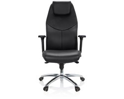 Bureaustoel FERRARA Leer zwart hjh OFFICE