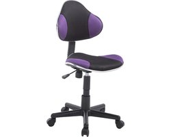Bureaustoel - Gamestoel - Stoer - Zonder armleuningen - Zwart/paars - 45x43x125 cm