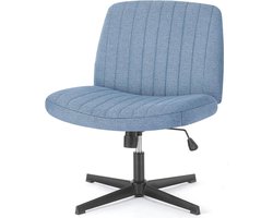 Bureaustoel Gekruiste Poten - Stoel Kantoor - Comfortabel Zitten - Armloos Ontwerp - Max 136 kg - Marineblauw