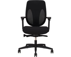 Bureaustoel Giroflex 353-8029 Rug Fabric Zwart - Zitting Zwart Gaja Classic GA60999 - Voetekruis Zwart - 4D armleggers - Rubber Wielen 65mm
