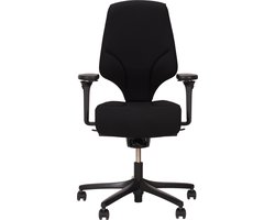 Bureaustoel Giroflex 64-3578 - Stof Zwart Gaja Classic GA60999 - Voetkruis Zwart 0810- comfort met zwart frame - 4D Armleggers NPR - Comfort Bekleding