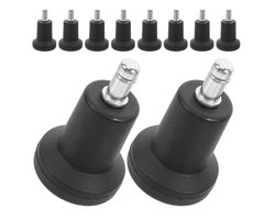 Bureaustoel Glijders - Stoelwielen Vervanging - Vloeren Beschermen - Stille Duurzame Beweging - 10 stuks - Zwart