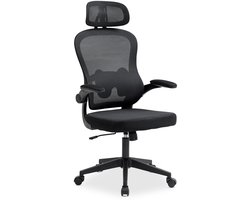 Bureaustoel JOBURG in hoogte verstelbaar met armleuningen, zwart - ergonomische bureaustoel met netrugleuning en lendensteun voor thuis en op kantoor - draaistoel met wielen Pc chair - main image