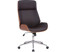Bureaustoel - Kantoorstoel - Design - In hoogte verstelbaar - Hout - Bruin - 66x58x118 cm