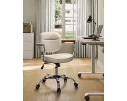 Bureaustoel - Kantoorstoel - Ergonomisch - Verstelbaar - Op Wielen - Beige