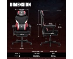 Bureaustoel – Kantoorstoel – Gamingstoel – Werkstoel – Mesh Stoel – Ademend Mesh Materiaal – Instelbare 135° Kantelfunctie