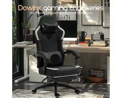 Bureaustoel – Kantoorstoel – Werkstoel – Stoel Met Armleuningen – Draaistoel – Ergonomisch Ontwerp – Verstelbare Stoel – Zwarte Stoffen Bekleding – Maat Medium