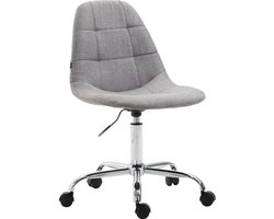 Bureaustoel - Kruk - Scandinavisch design - In hoogte verstelbaar - Stof - Grijs - 47x35x91 cm