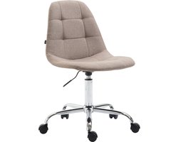 Bureaustoel - Kruk - Scandinavisch design - In hoogte verstelbaar - Stof - Taupe - 47x35x91 cm
