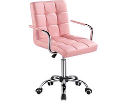 Bureaustoel, kunstleer, draaistoel, in hoogte verstelbaar, managersstoel met wieltjes, bureaustoel met armleuningen, computerstoel