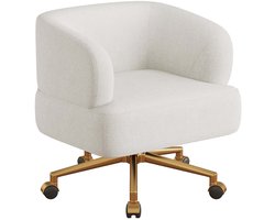 Bureaustoel Make-upstoel Recreatieve stoel Zachte huidvriendelijke bekleding 360° draaibaar Modern minimalistische stijl Eenvoudig te monteren Stevig en duurzaam frame Geschikt voor slaapkamer, woonkamer en kantoor 71x60x71cm Beige