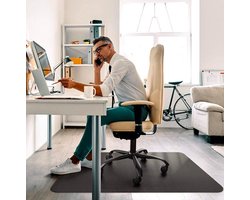 Bureaustoel mat, vloerbeschermer - zwart gekleurd - afgeronde hoeken - 100x150cm