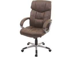Bureaustoel MCW-A71, directiedraaistoel bureaustoel, stof/textiel, MVG ~ suède look bruin