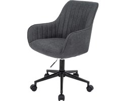 Bureaustoel MCW-J62, bureaustoel bureaustoel fauteuil, stof/textiel met armleuningen ~ antraciet