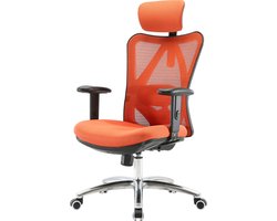 Bureaustoel MCW-J86, bureaustoel, ergonomisch, verstelbare lendensteun 150kg belastbaar ~ zonder voetsteun, oranje