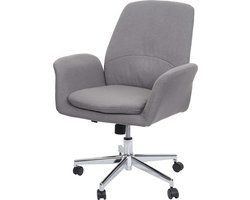 Bureaustoel MCW-K23, bureaustoel draaistoel fauteuil, stof/textiel met armleuningen ~ grijs