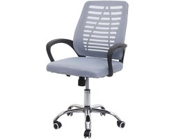Bureaustoel MCW-L44, bureaustoel computerstoel, ergonomische rugleuning, netbespanning stof/textiel ~ grijs