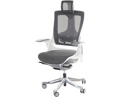 Bureaustoel MERRYFAIR Wau 2, bureaustoel draaistoel, bekleed/mesh, ergonomisch ~ zwart-grijs