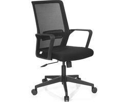 Bureaustoel - Met Armleuning - Stof - Zwart - Preston