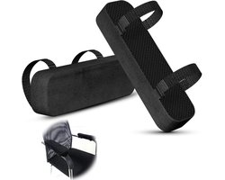 Bureaustoel met armleuningen - zachte bekleding - machinewasbaar - effectieve pijnverlichting - 25 x 10 x 5 cm - traagschuim - ergonomische armleuningkussens voor bureaustoel - gamingstoel - rolstoel - 2 stuks
