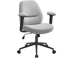 Bureaustoel met verstelbare armleuningen - Bureaustoel - Ergonomische stoel - Duifgrijs - 66cm x 66cm x (86,5-94,5cm) - PU - Staal