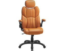 Bureaustoel – Met Verstelbare Hoofdsteun en Armleuningen – Karamelbruin