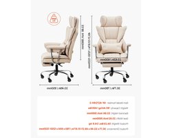 Bureaustoel – Office Chair – Gamestoel – Computerstoel – Kantoorstoel – Ergonomisch Design – Verstelbare Rugleuning en Voetsteun – PU Leer – Maximaal 136 kg