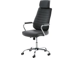 Bureaustoel - Stoel - Design - Gewatteerd - Kunstleer - Grijs - 59x57x128 cm