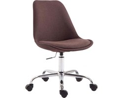 Bureaustoel - Stoel - Scandinavisch design - In hoogte verstelbaar - Stof - Bruin - 48x54x91 cm