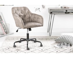 Bureaustoel taupe met doorgestikte stiksels