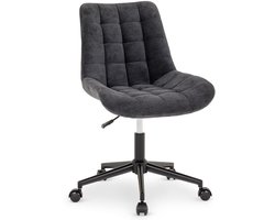 Bureaustoel VASILO in hoogte verstelbaar, zwart - bureaustoel met zwart metalen frame, bureaustoel met 5 dubbele zwenkwielen, draaibare computerstoel met comfortabele bekleding van zitting en rugleuning - main image