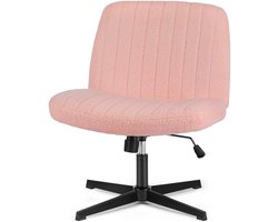 Bureaustoel Verstelbaar 40–50 cm – Kruisvoet Stoel Zonder Wielen en Armleuningen – Fluwelen Ergonomische Vrijetijdsstoel met Schuimvulling – 136 kg Draagvermogen