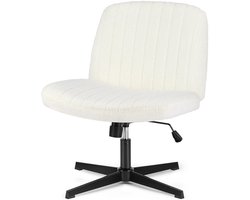 Bureaustoel Verstelbaar 40–50 cm – Kruisvoet Stoel Zonder Wielen en Armleuningen – Fluwelen Ergonomische Vrijetijdsstoel met Schuimvulling – 136 kg Draagvermogen