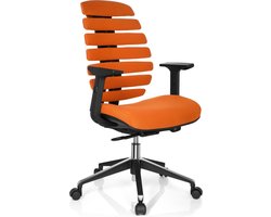 Bureaustoel - Verstelbare Armleuning - Stof - Oranje - Ergonomisch