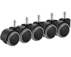 Bureaustoel Wielen - Zwart - 10 mm - Heavy Duty Meubelwielen voor IKEA Stoelen