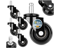 Bureaustoel Wieltjes Rubber 5 cm / 11 mm 5 stuks - Bureaustoelwielen - Wieltjes voor Stoelen